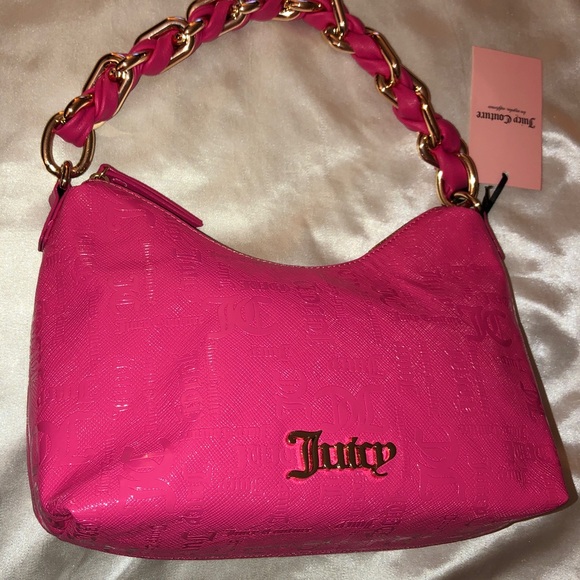 Juicy Couture Pink Flash Enchanted Hobo Bag Top Handle Woven Chunky Strap NWT main image 8